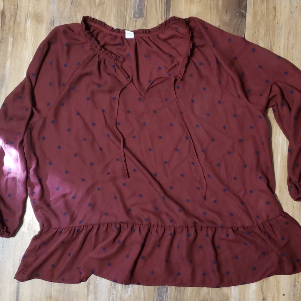 Maroon and Navy Sheer Shirt